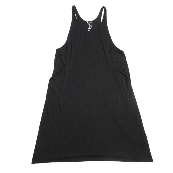 NWT Eileen Fisher Cami Jumper in Black Lightweight Viscose Jersey Dress M - Picture 2 of 6